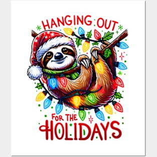 Christmas sloth Posters and Art